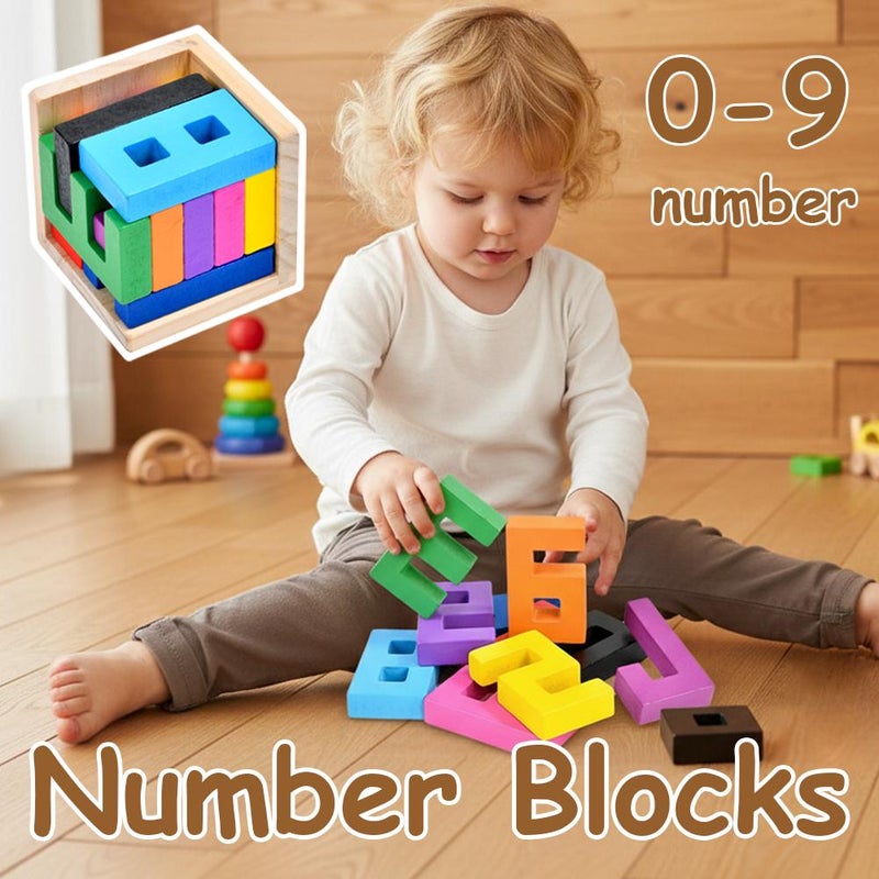 Zen Fun Unsolvable Puzzle Cube,Hardest Brain Teaser Puzzle in The World for Adults - Small,3D Wooden Number Block Puzzles,Solving Brain Puzzles,Unique & Difficult 3DPuzzle Cube - Number 0-9 - Image 2